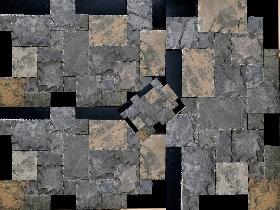 Black Sandstone Mosaic Tiles For Exterior Interior Wall